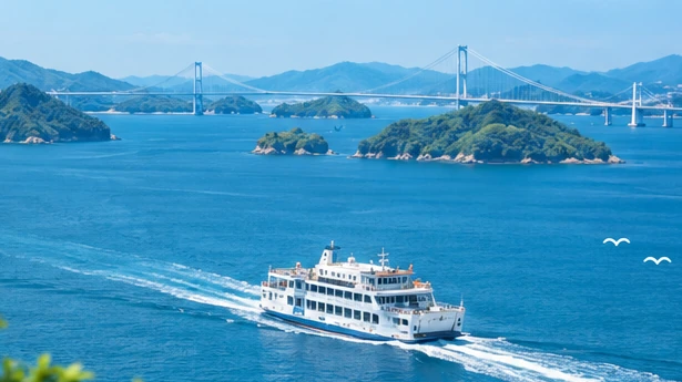 瀬戸内の島々をつなぐ旅客船のビジュアル